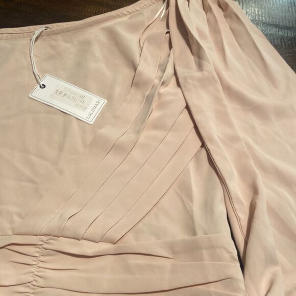 Ladies lulumari one shoulder blouse drape blush color size small - Picture 5 of 10